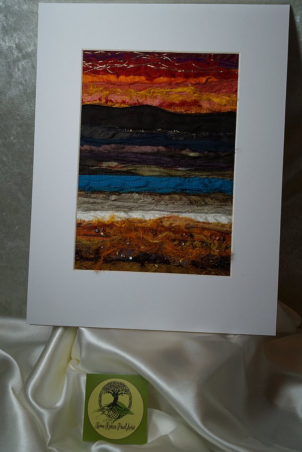 silk textile collage ocean 10