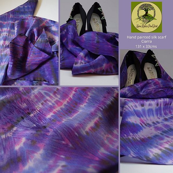 purple silk scarf