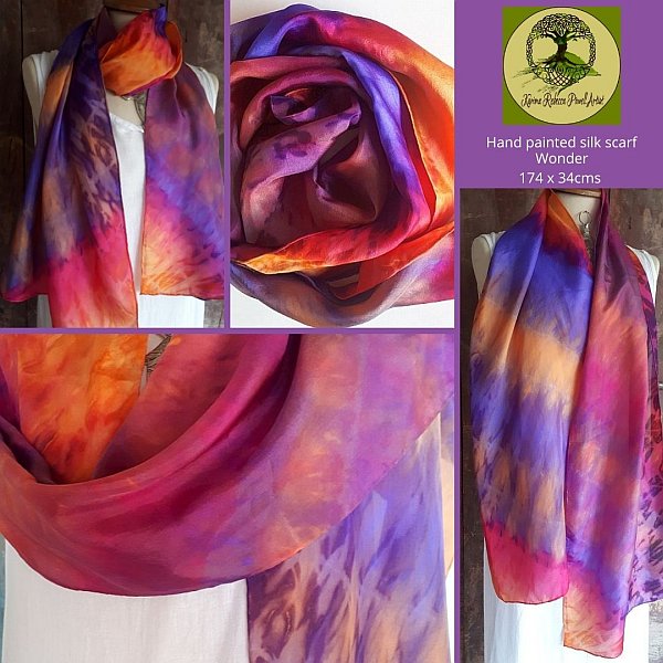 pink silk scarf