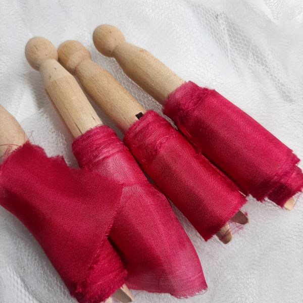 dark magenta silk ribbons