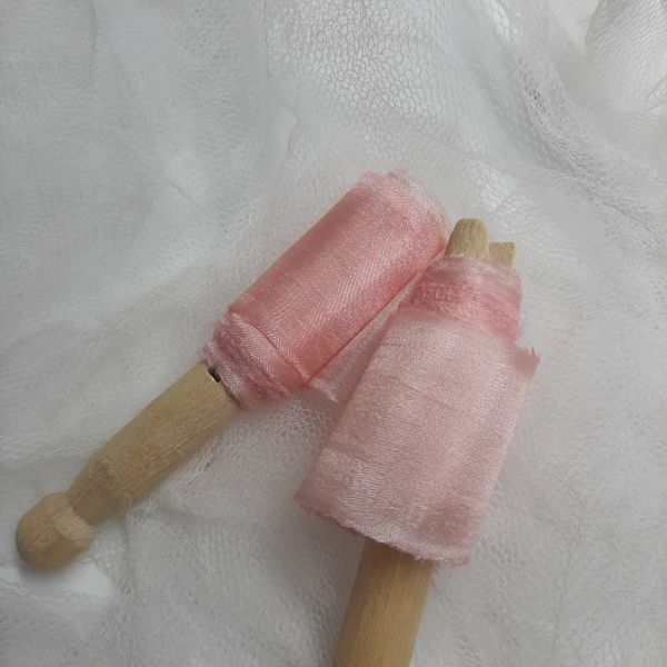 rose peach silk ribbons
