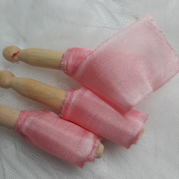 rose pink silk ribbons
